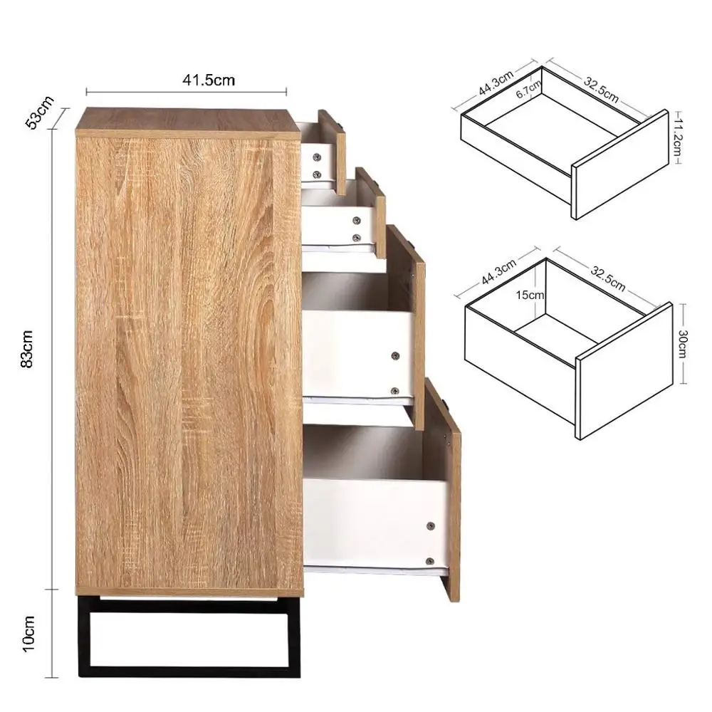 Fair Price Bedroom Chest Of Drawers Furniture Wood With 4 Drawers Oak