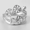 Pearl jewellery online 925 sterling silver three pearl semi ring mountings