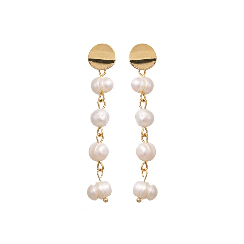 pearl string earrings