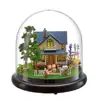 Intellectual house diy house manual assembly transparent cover model villa creative music box
