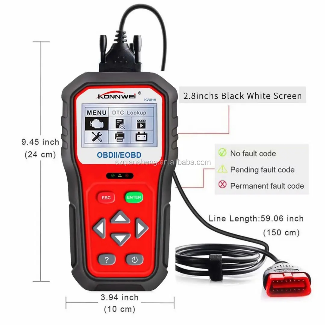 Hot Sale OBD2 ODB 2 Automotive Scanner Car Diagnostic Scanner 12V Battery Tester Check Engine Engine Automotive Code Reader Tool