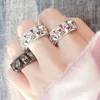 2018 July Creative skull ring punk wind white gold color jewelry Finger Ring Love jewelry Rings for women/men Hainon wholesale