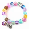 10mm Beautiful Shiny Crystal Stone Vintage Gold Charm Fish Scales Mermaid Bracelet bangle