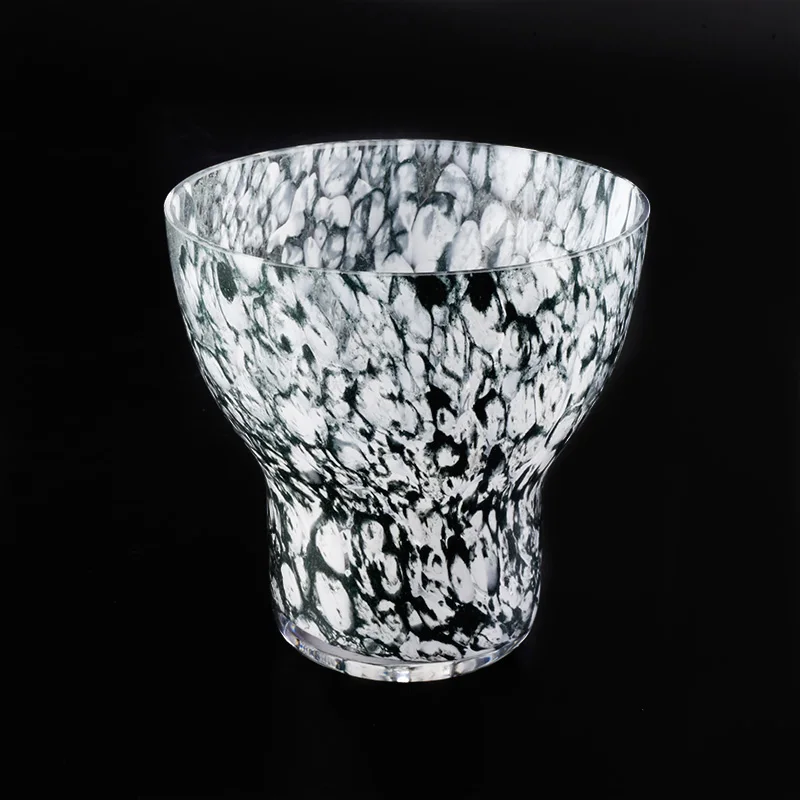Wholesale irregualr glass candle holders snake skin home decoration