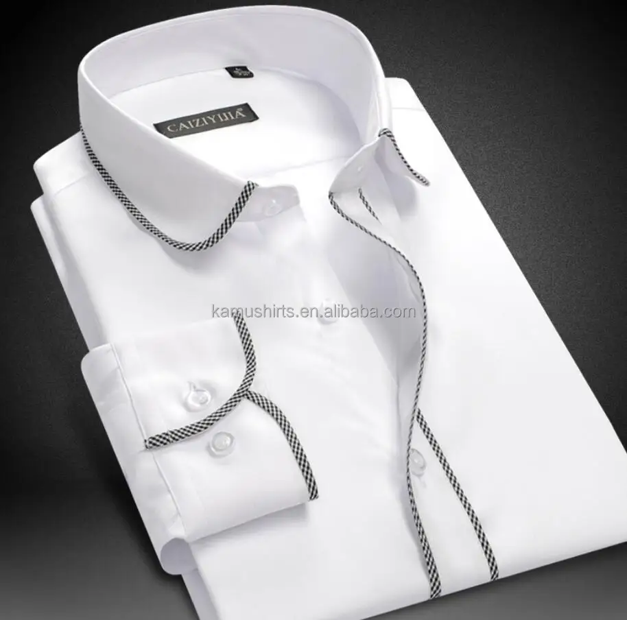 mens white dress shirt spread collar