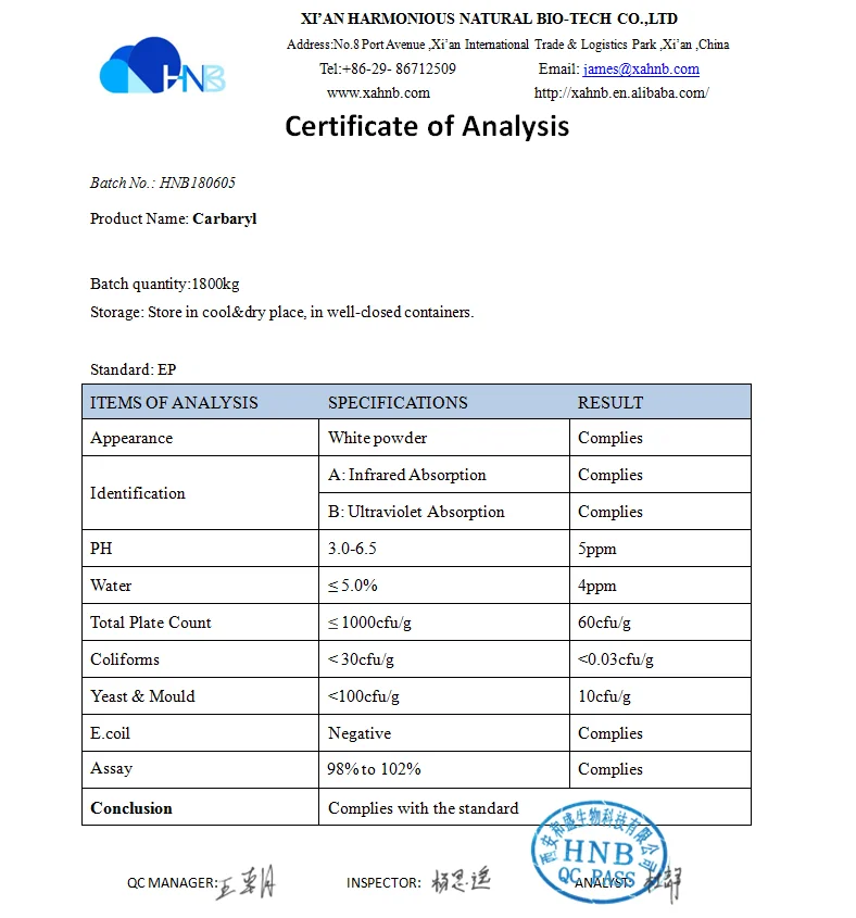 Top Quality Carbaryl Insecticide Powder Cas:63-25-2 ...