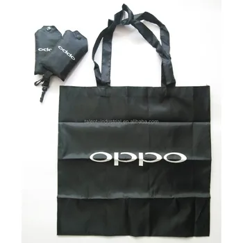 Poliéster De Con Logotipo Bolsa Plegable Bolso Blanco Bolsas Tote Personalizado Negro Impreso tIx880qv