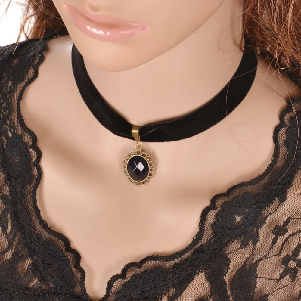 womens simple irregular charm necklace velvet cho