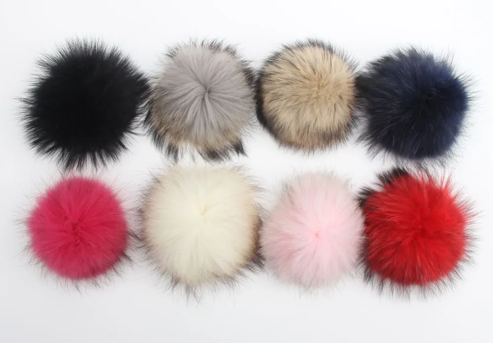 pom pom wholesale fur Chinese Wholesale Factory Real Colorful Raccoon Fur Pom