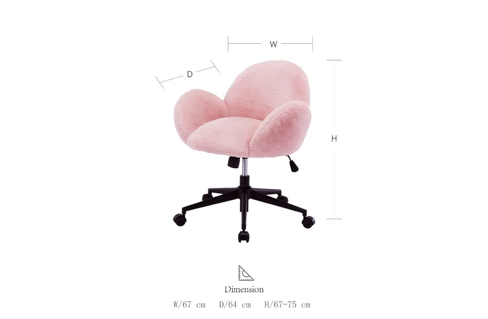 Customizable Low Back Leisure Computer Task Office Chair,Pink Fur