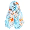 New fashion designs digital print silk scarf custom logo