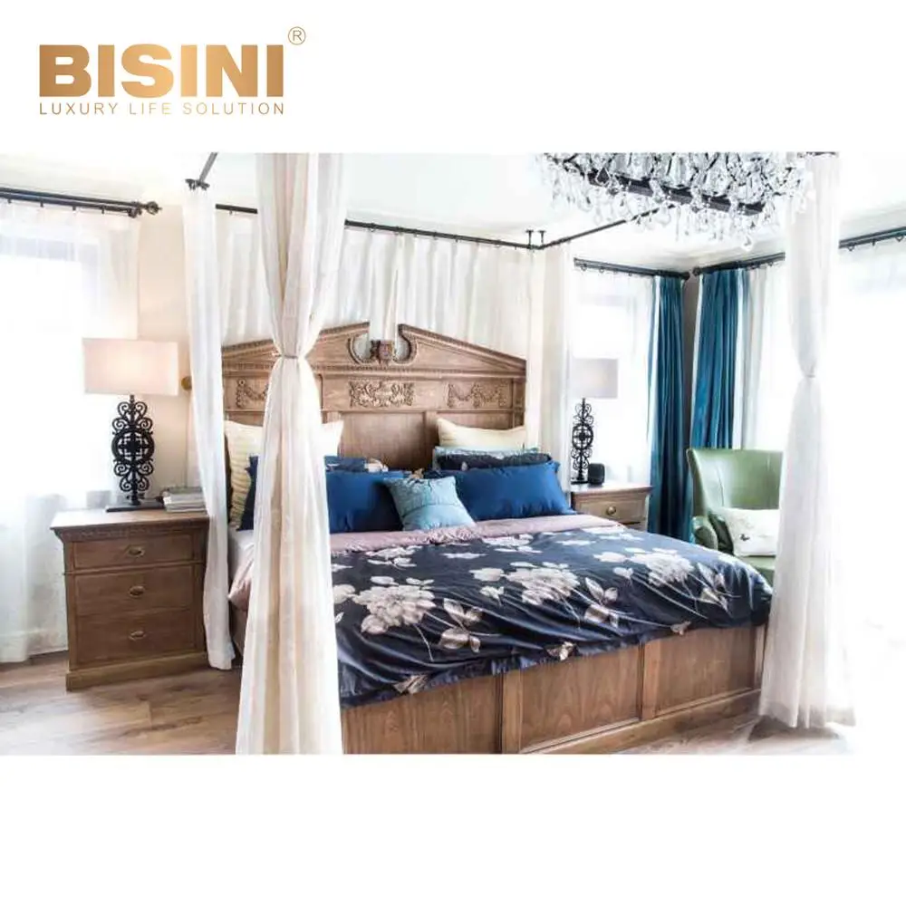 American Retro Wood Bedroom Furniture European Traditional Hand American Retro Wood Bedroom Furniture European Traditional Hand Carved King Size Bed French Empire Solid Panel