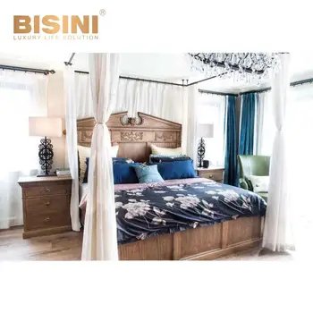 American Retro Wood Bedroom Furniture European Traditional Hand American Retro Wood Bedroom Furniture European Traditional Hand Carved King Size Bed French Empire