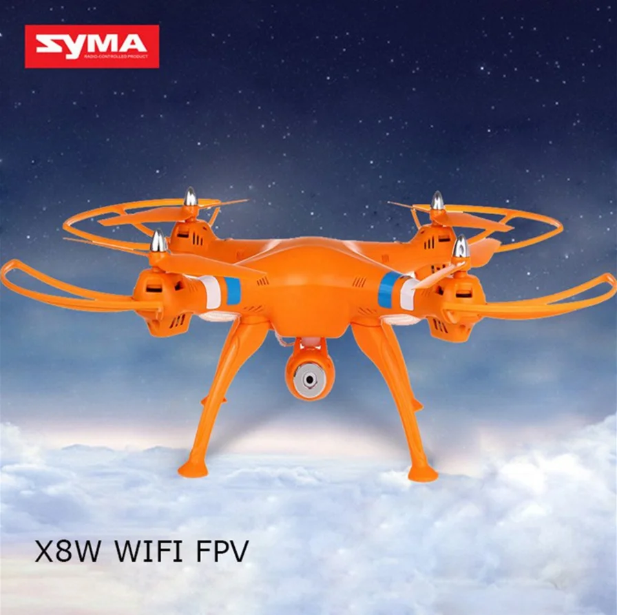 Headless Black Syma X8w 2.4ghz 4ch Rc Drone With Wifi Fpv Real Time 2mp