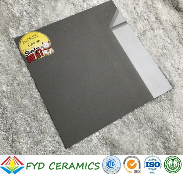 Baldosa de porcelanato pulido de cristal gris oscuro de doble carga