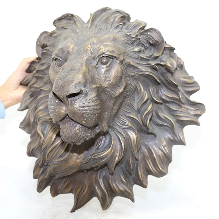 家居装饰青铜铸造狮子头雕像雕塑