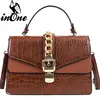 Ladies Stone Pattern Bold Chain Lock PU Leather Crossbody Bags for Women Purses Handbags Shoulder Handbag Satchel Purse Bag