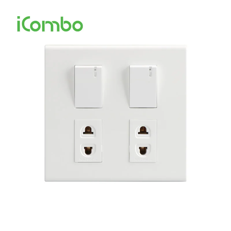 Thailand Vietnam 6 P 2 Gang 2 Way Rocker Electrical Switch Twin 2 Pin