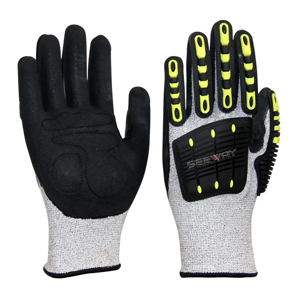 Cut-resistant Tpr Shock Absorbing Oil And Gas Impact Protective Gloves ...