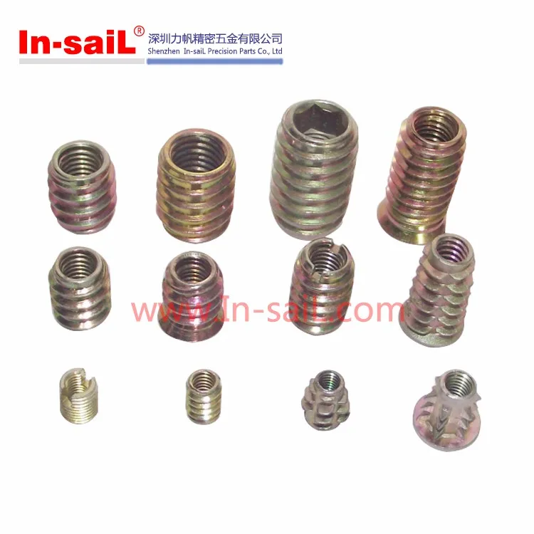 16-Pack 3/8-16 Wood Insert Nuts With Flange - Hex Drive, Fits 15/32" Hole - I-NUT375F