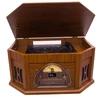 Hi-end wooden retro cd cassette radio record usb turntable player
