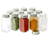 DAILY 4 oz Square Spice Bottles spice containers with plastic shakers