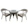 foshan market outdoor garden wicker rattan used cafe shop table and 2 chairs chinese furniture