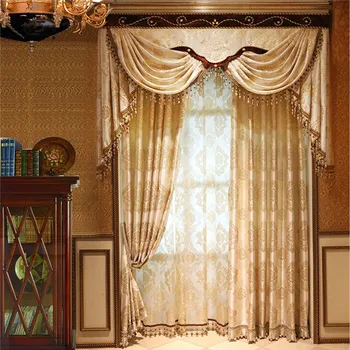 Luxury Drapes Arabic Curtain Design In Attach Valance - Buy Curtains ...