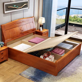 Storage Bed In Design Of Hydraulic Solid Wood Bedroom Furniture Buy Hydraulic Storage Bed Modern Storage Bed King Storage Beds Product On