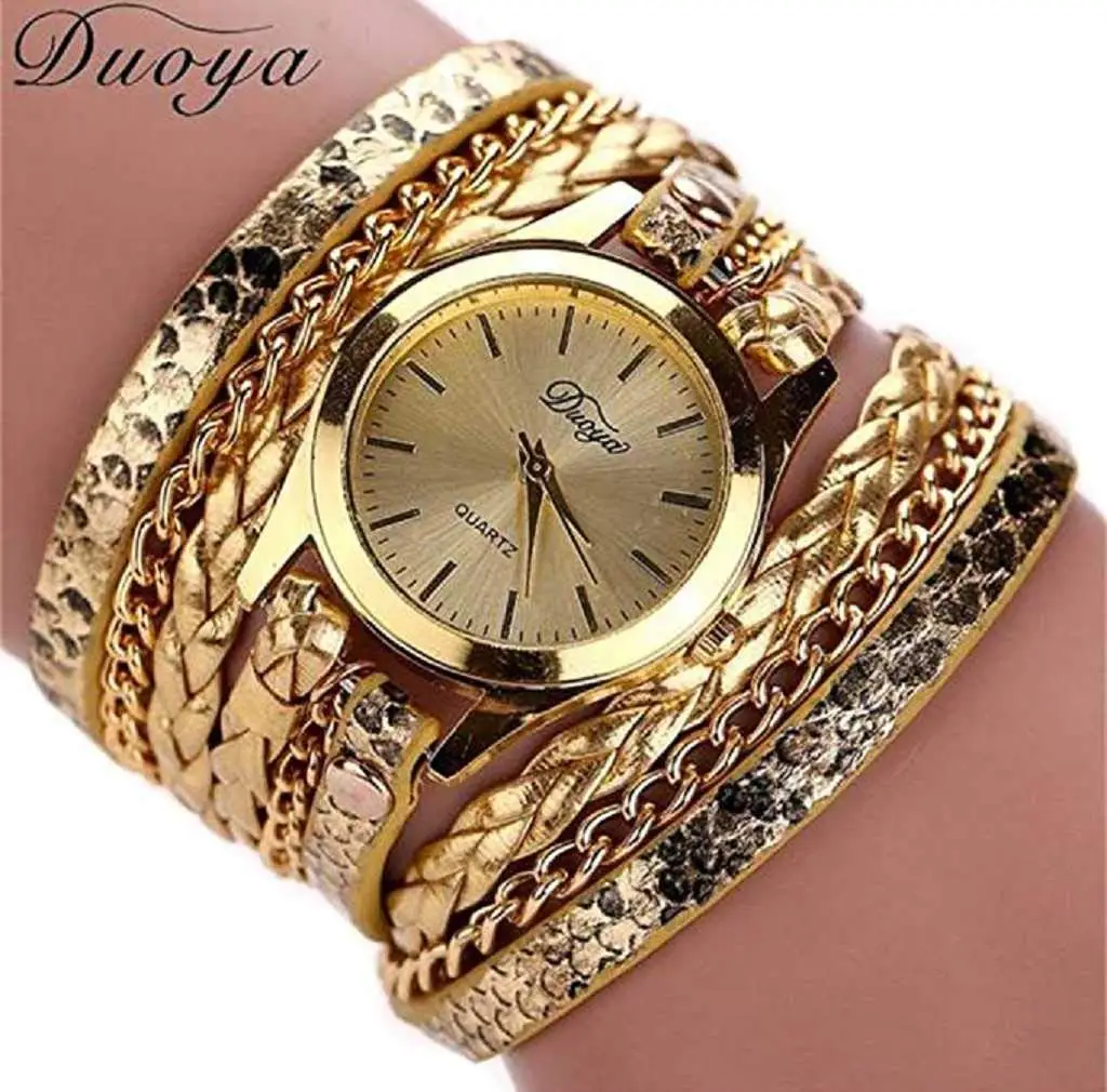 Clearance Sale! Womens Watches,ICHQ Womens Bracelet Watches Clearance Ladies Watches Female Watches on Sale Leather Watch (Gold)