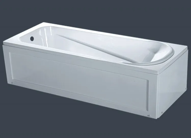 Fiber Bathtub With Two Sided Apron And Stainless Steel Framework For