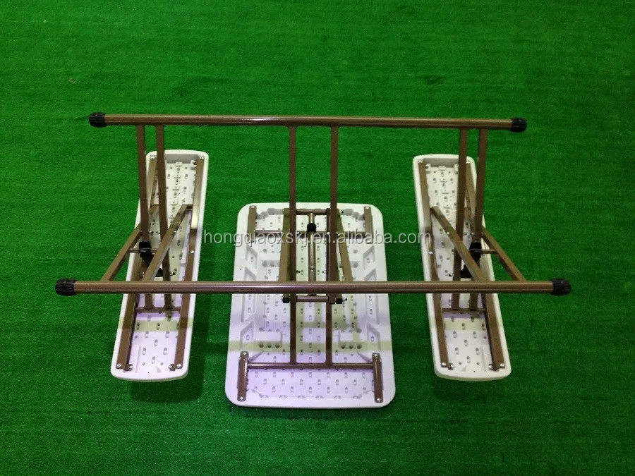 Children Picnic Fold Up Table With Chairs,Foldable Table And Bench Set For Kids Dinning,Study