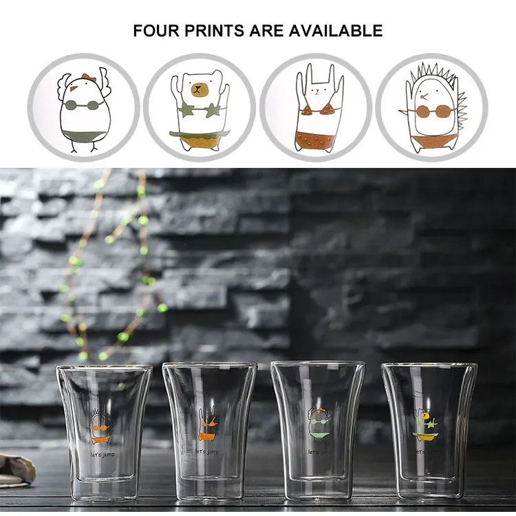 Hand Made High Borosilicate Office Glass Tea Cups Without Handles Glass