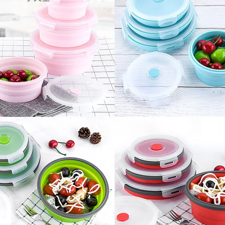 Silicone Foldable Lunch Box 4 Different Capacity New Product Ideas 2022 ...