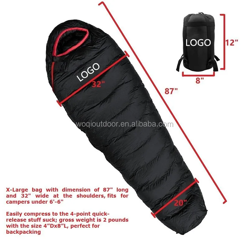 Woqiultralight Down Sleeping Bag Hiking Sleeping Bad With Compression
