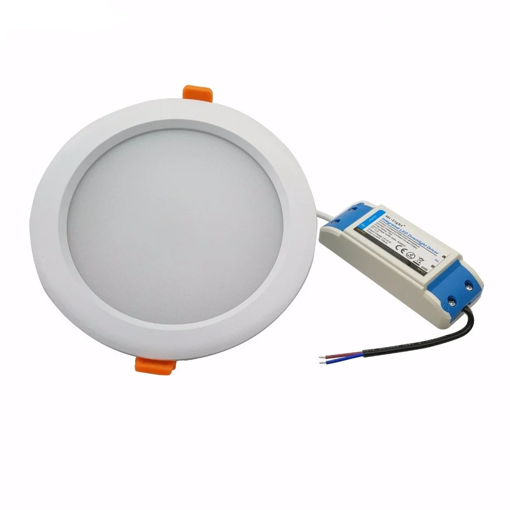 FUT069 Milight 15W IP54 Waterproof RGB+CCT LED Downlight Dimmable AC86-265V Round Recessed Light 2.4G B8 FUT092 remote