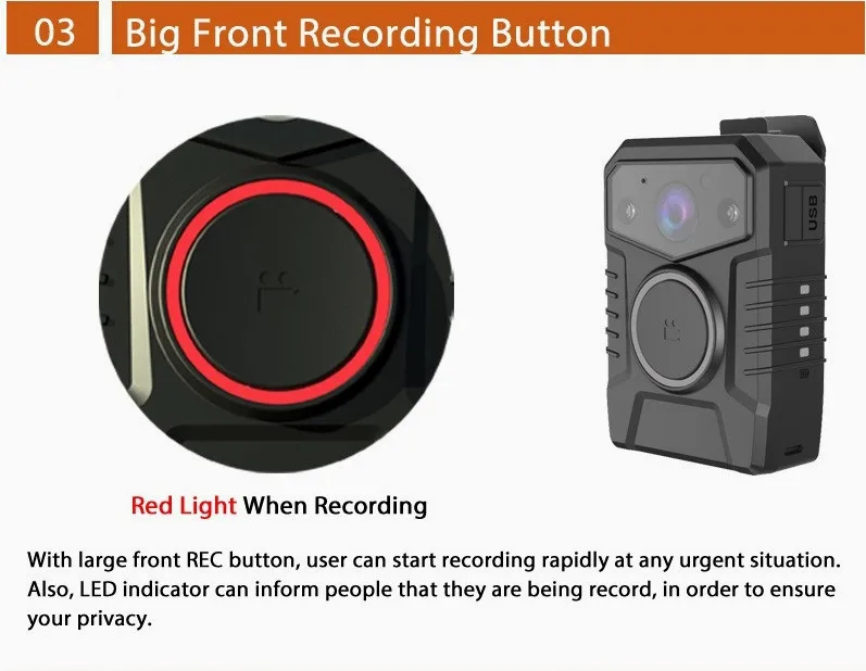 Professional Battery Powered Spy Camera Hidden Police Body Worn Cctv