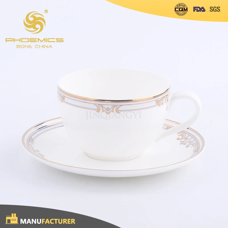 Wholesale Top Quality Gold Line Embossed Cup And Saucer,Turkish Tea