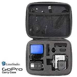 LimoStudio GoPro Hard Case Carry Bag with Net and Sponge Compartment for GoPro Camera, Shock Proof, Water Proof, Multi Functional, Medium Size, 8.5" x 7" x 2.5", Photo Studio, AGG1917
