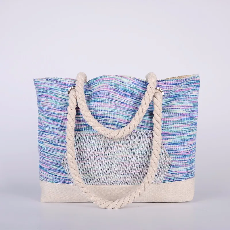 Best Selling Wholesale 100 Cotton Rope Handle Big Size Beach Tote Bag