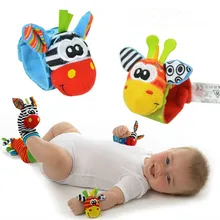 4Pcs(2Pcs Socks+2Pcs Wrists)Hot New Infant Baby Kids Sock And Wrist Rattles Cute Intellectual Developmental Toys Animal