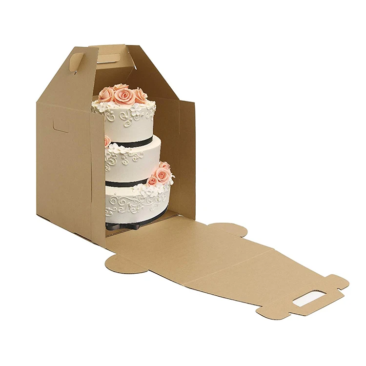 White Cheap Price Customized Tall Wedding Birthday Paper Packaging Cake