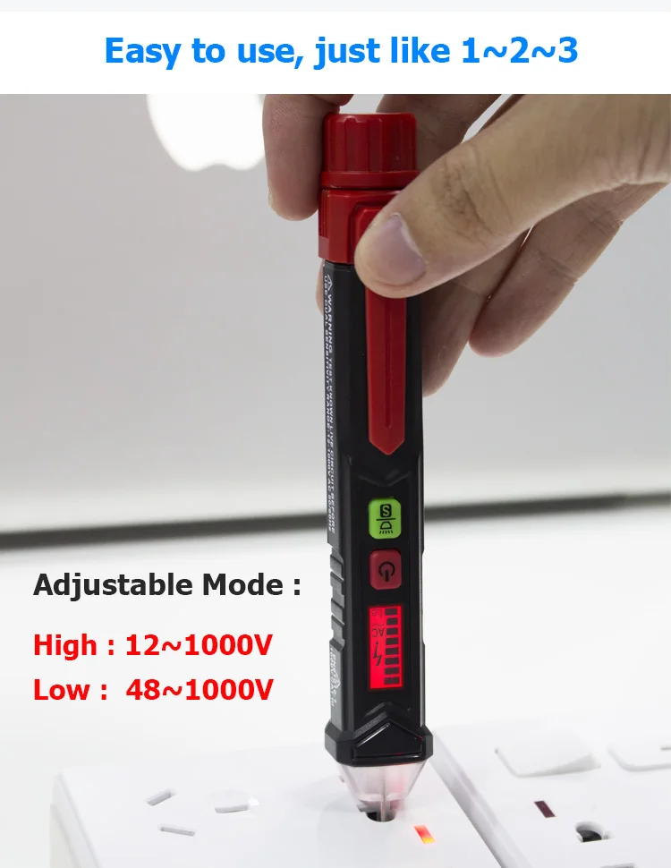 AC/DC Voltage Test Pencil 12V-1000V Voltage Sensitivity Pen Detector UK HOT SALE 