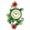 Scrolled Metal Colorful Hummingbird Wall Clock Spring Flowers Birds Wall Clock