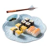 Novel Ceramics Butterfly Chopstick Holder Dinner Plate with Relish Grid Decorative Porcelain Divisions Serving Tray Tableware
