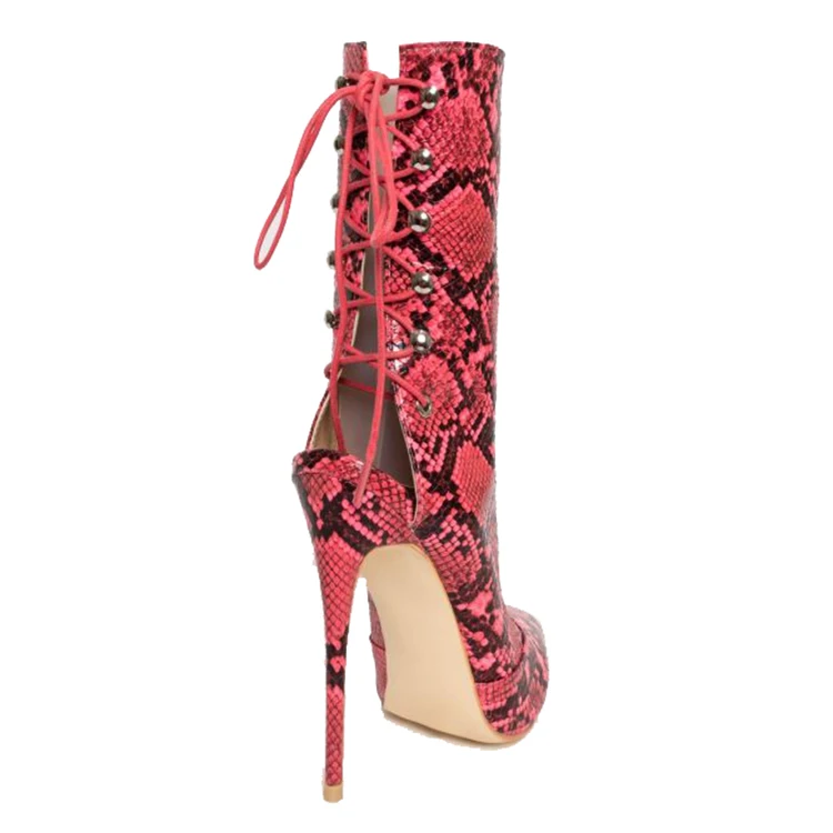snake pu high heel shoes