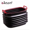 27L 60L large car cleaning pp plastic silicone PVC water foldable ice bucket with metal foam handle