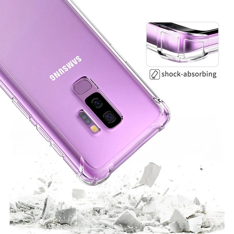 For Samsung Galaxy S9 Case Crystal Clear Shockproof Case Reinforced Corners Transparent S9 Plus Phone Cover