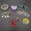 2019 fashion hot personality custom crystal rhinestone glass bead long eyelash eye patch Dragonfly clown patch