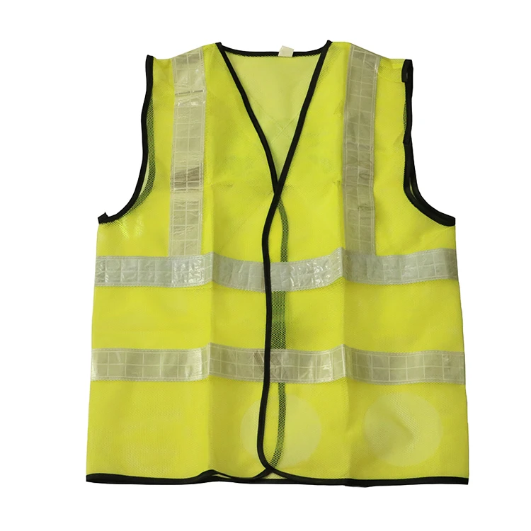 Customized Logo Cheap Mesh Fabric Yellow Workplace Warning High